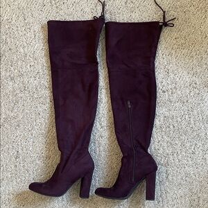 A New Day Elegant Purple Suede Over-the-Knee Boots 7.5